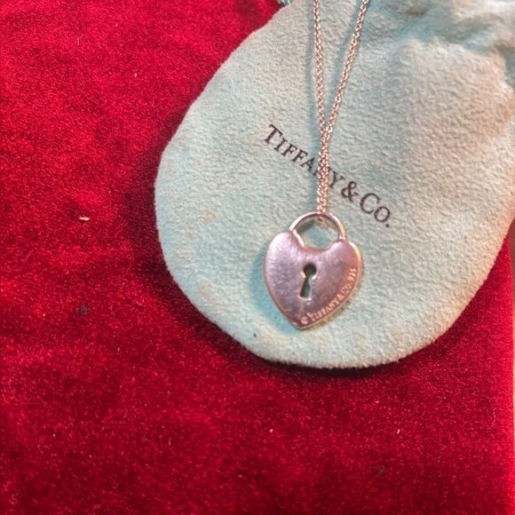 Tiffany & Co. Silver Lock Heart Pendant Necklace - Picture 1 of 3